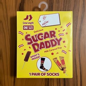 Sugar Daddy Crew Socks One Size NIB